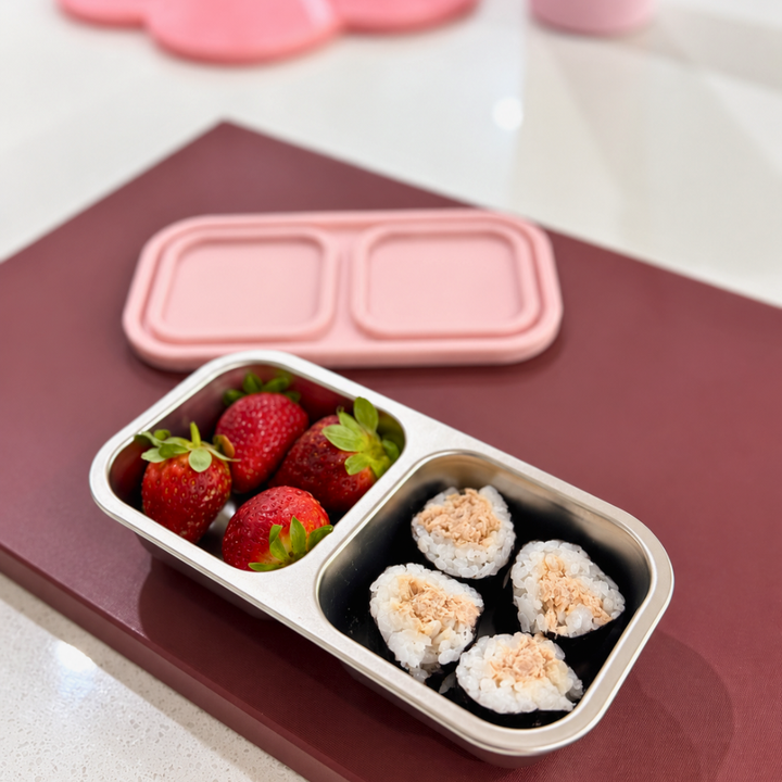 COMING SOON - EverBento Stainless Steel & Silicone Snack Duo - Posie Pink