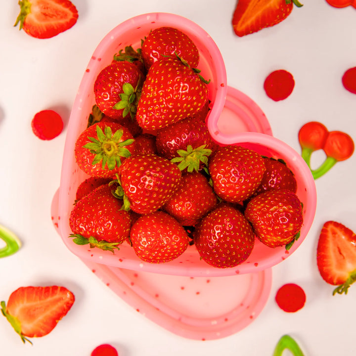 Silicone Large Snack Container - Confetti Love - Blush