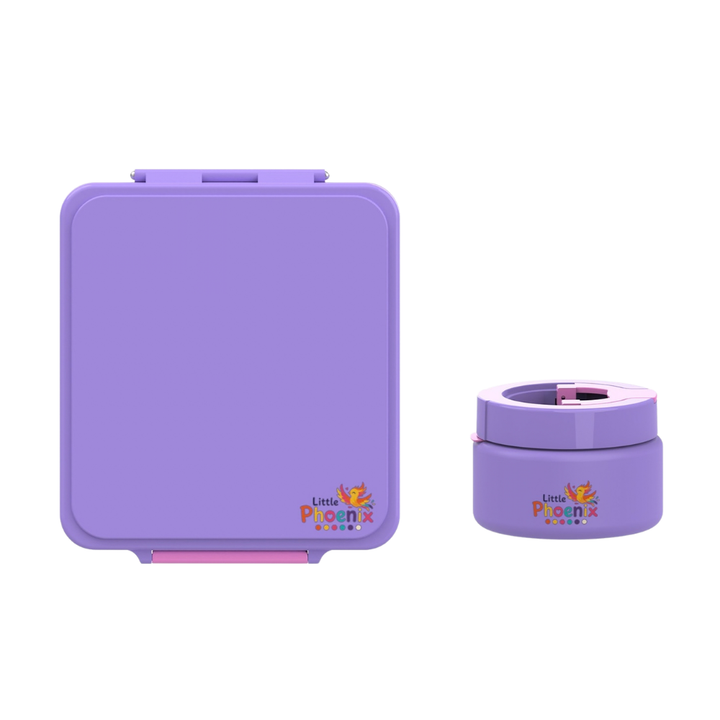 Little Phoenix Bento Lunch Box with Food Jar - Purple & Pink