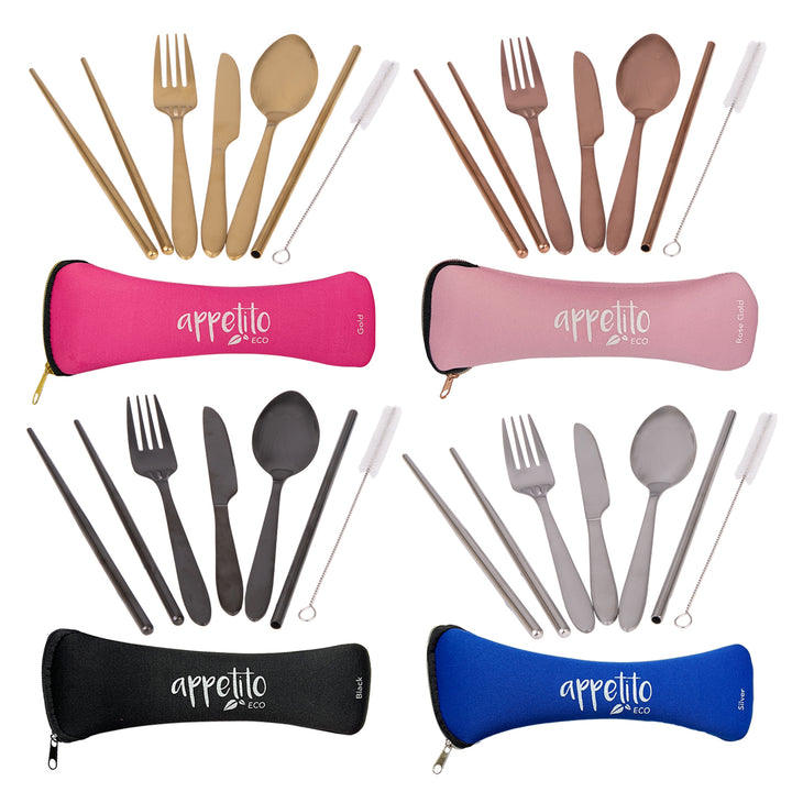 Appetito 6pc Stainless Steel Cutlery Set - Assorted Colours