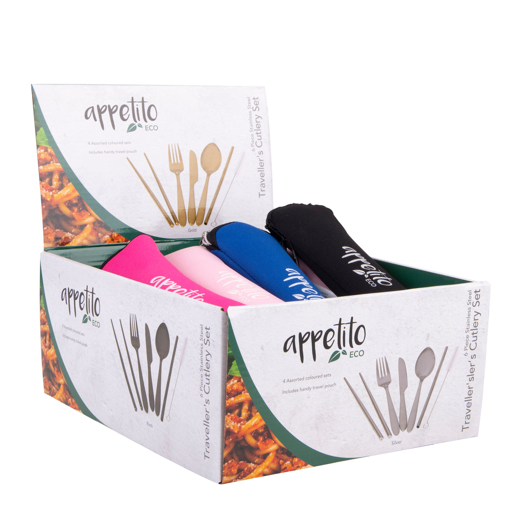 Appetito 6pc Stainless Steel Cutlery Set - Assorted Colours