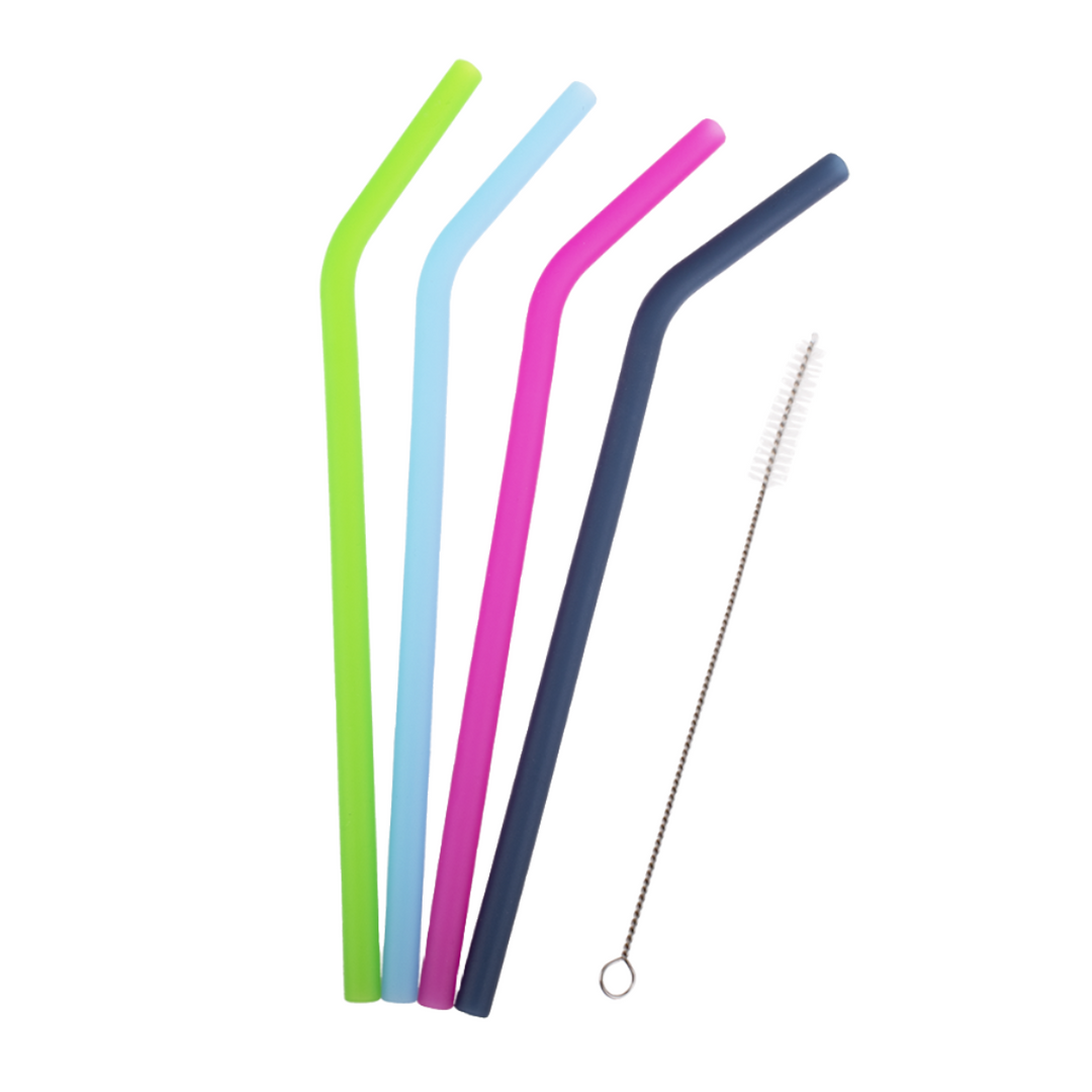 Appetito Silicone Drinking Straws - 4pk