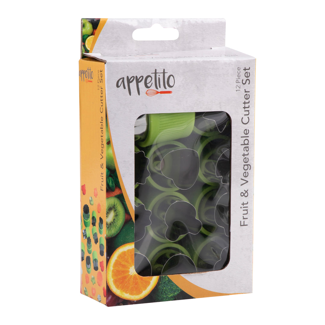 Appetito Fruit & Veg Cutter 12pc Set - Green