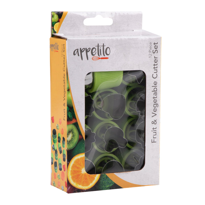 Appetito Fruit & Veg Cutter 12pc Set - Green