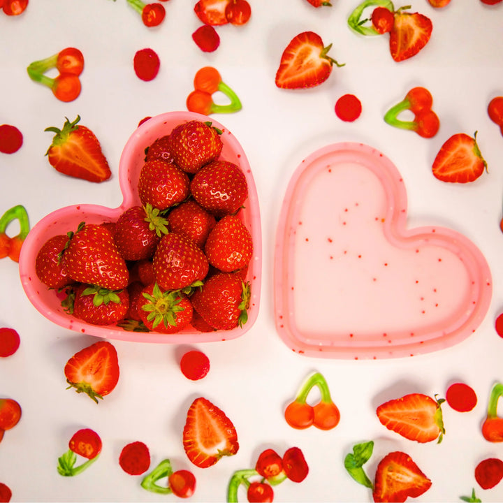 Silicone Large Snack Container - Confetti Love - Blush
