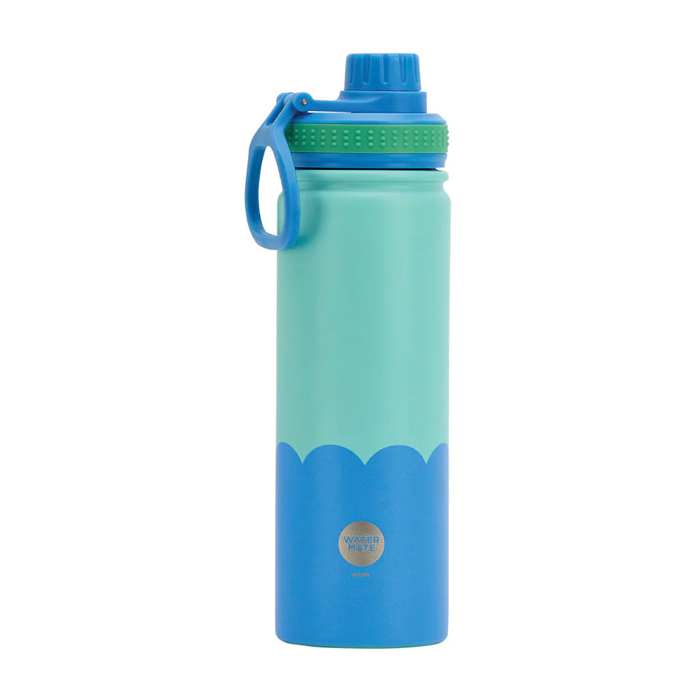 Annabel Trends Insulated Watermate Bottle - 600ml Wave - Aqua & Blue