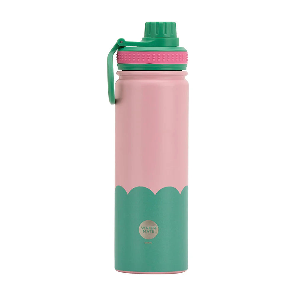 Annabel Trends Insulated Watermate Bottle - 600ml Wave - Musk & Green