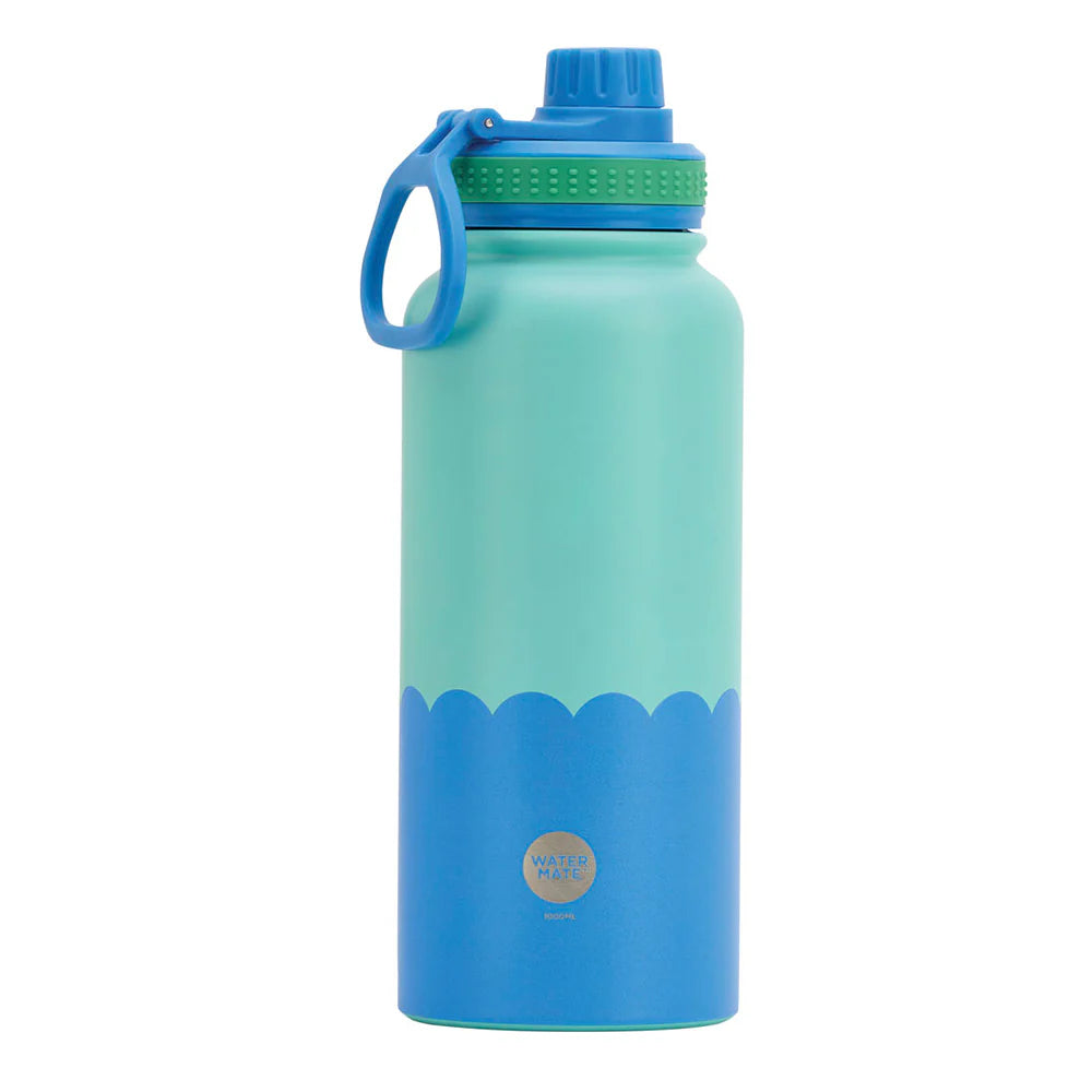 Annabel Trends Insulated Watermate Bottle - 1L Wave - Aqua & Blue