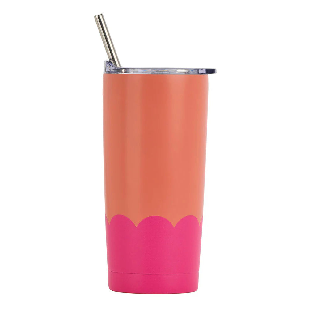 Annabel Trends Insulated Smoothie Cup - Wave - Orange & Hot Pink