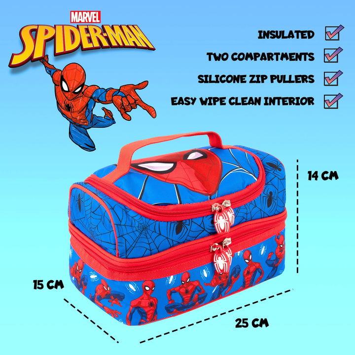 Dual Compartment Insulated Lunch Bag - Spiderman