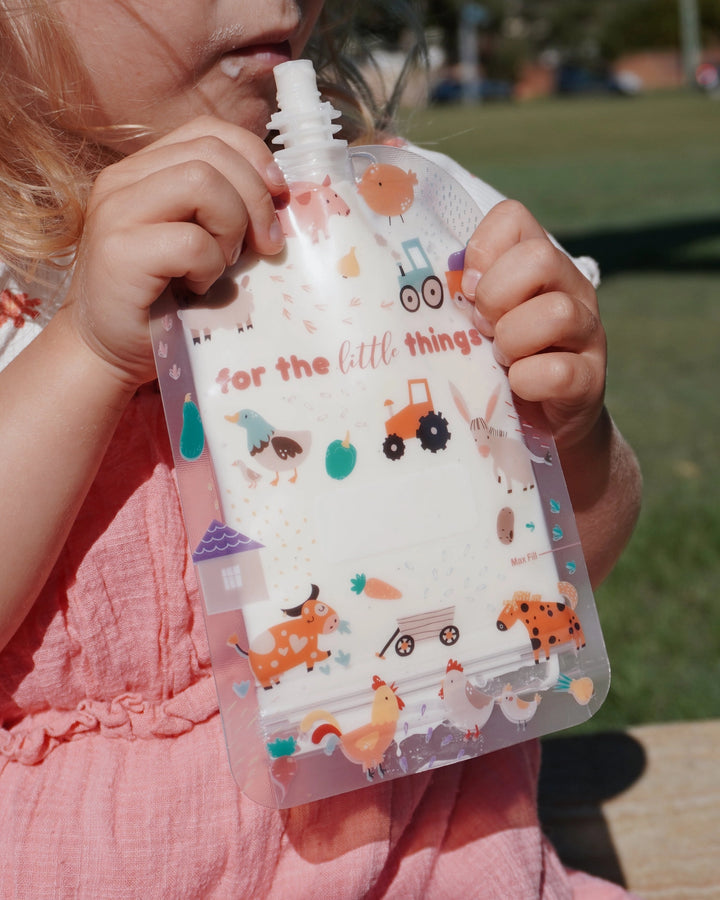 Sinchies 150ml Reusable Food Pouch - 5 Pack - Farmyard Friends