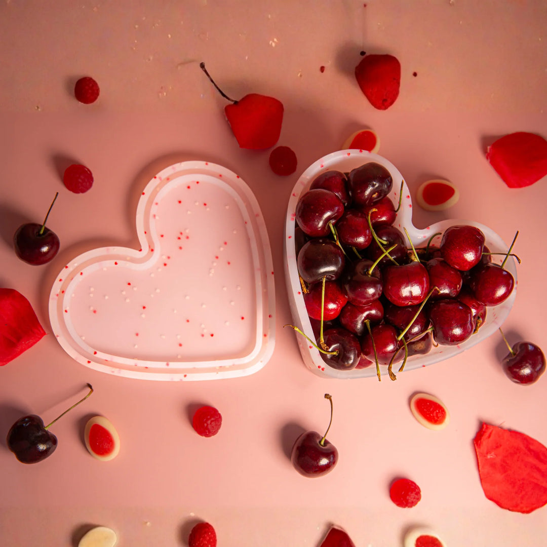 Silicone Large Snack Container - Confetti Love - Crystal