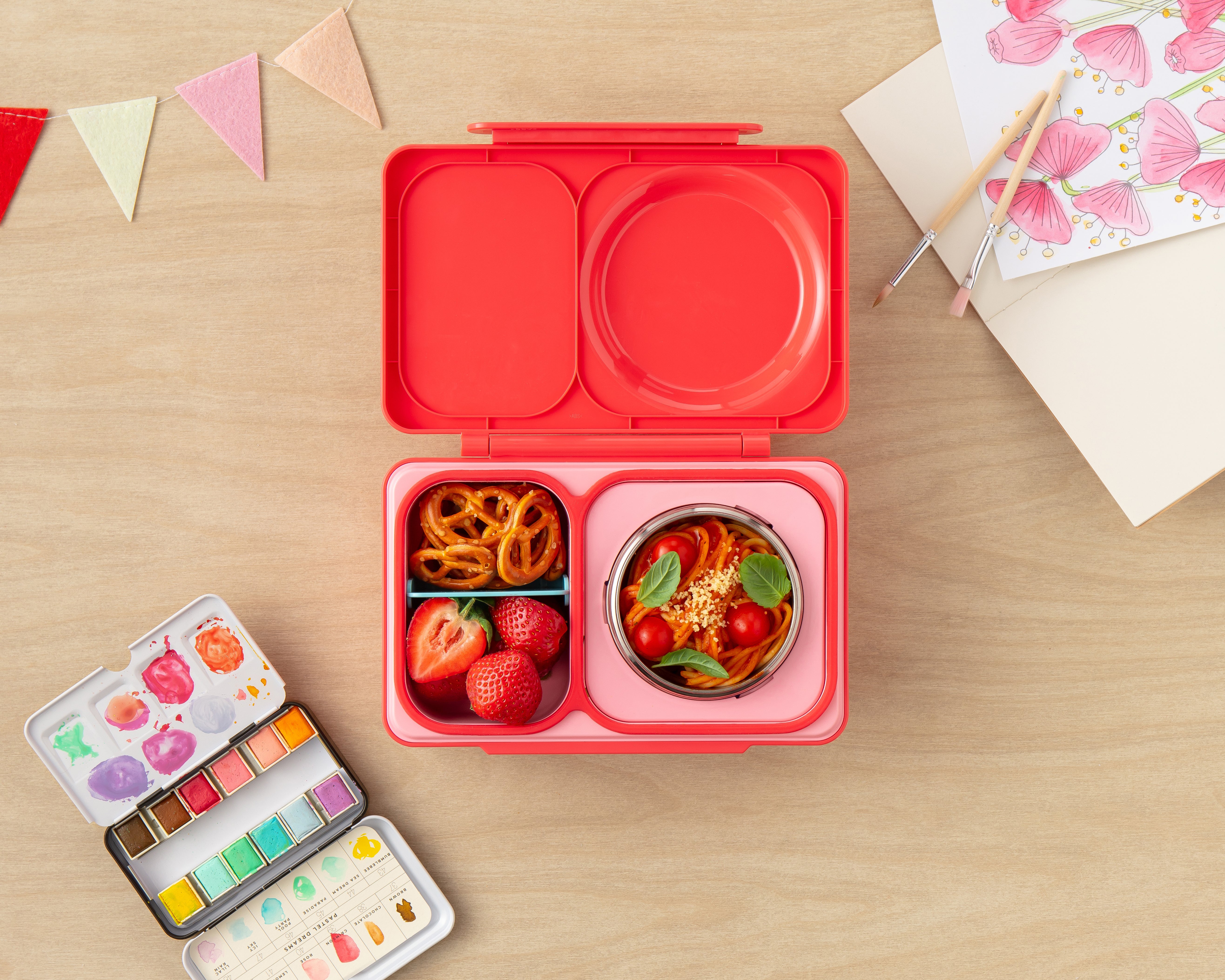 ハコア Lunch Box（2段）cherry Lunch Box（2段 約700ml）」お昼ごはんが楽しみになる木のお弁当
