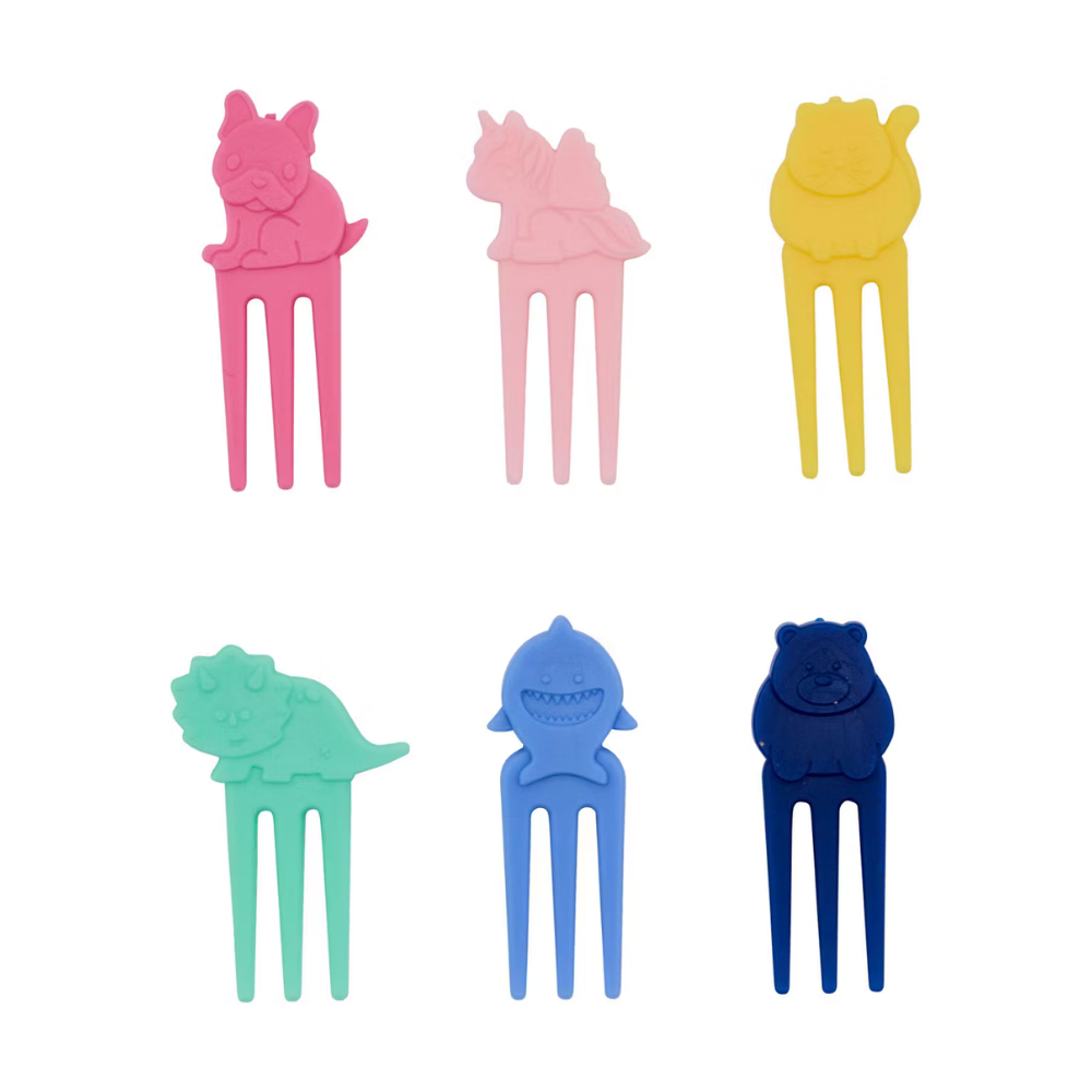 Melii Brights Food Picks Set - Animals - Set of 6