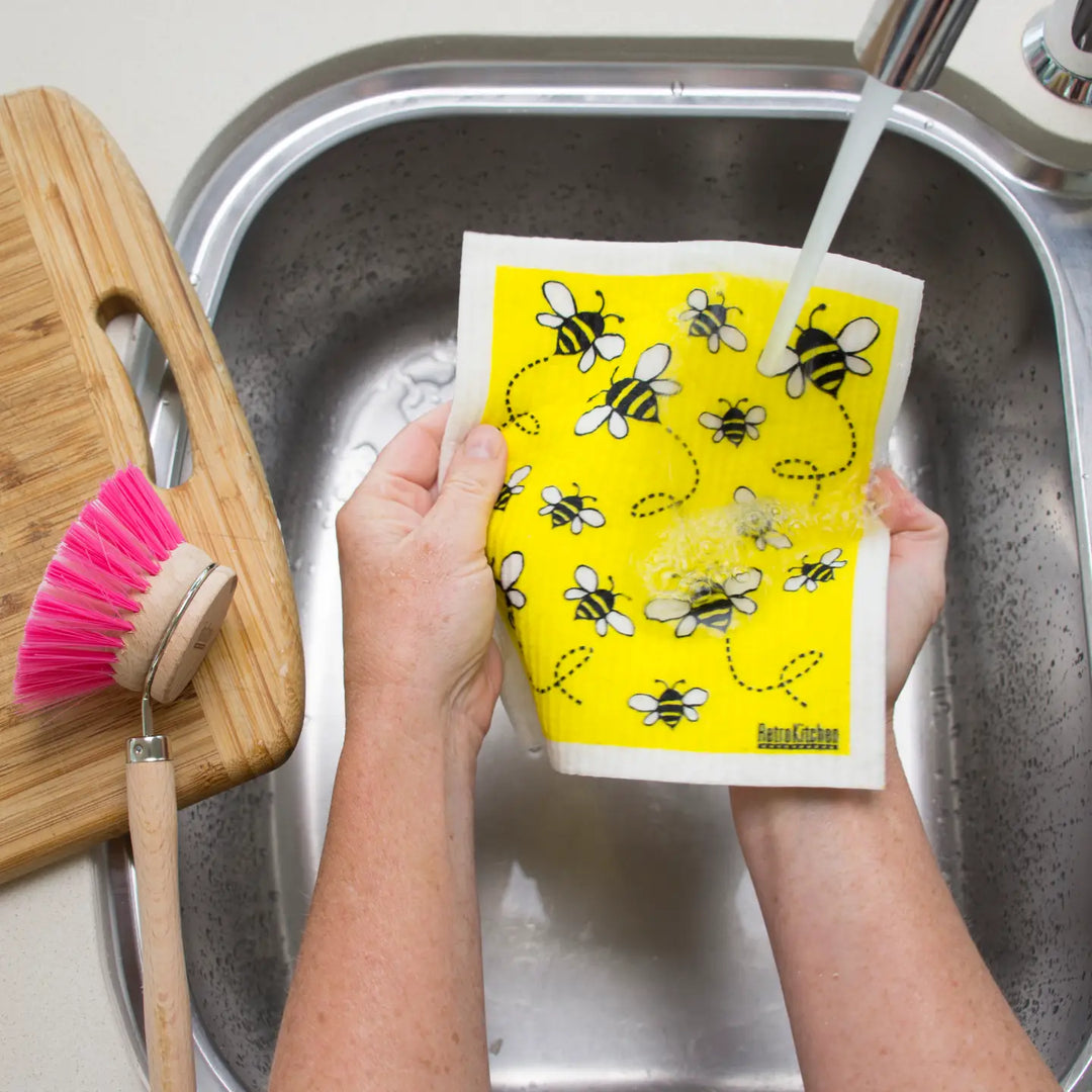 Compostable Sponge Dishcloth - Bees