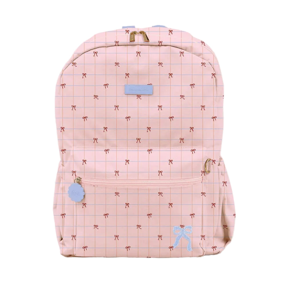 Fox & Fallow Campus Backpack - Pink Grid Bows