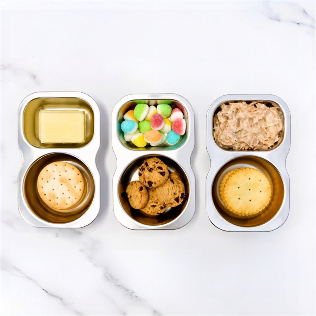 EverBento Stainless Steel DipDuo + Cutlery Bundle - Bluebell Blue