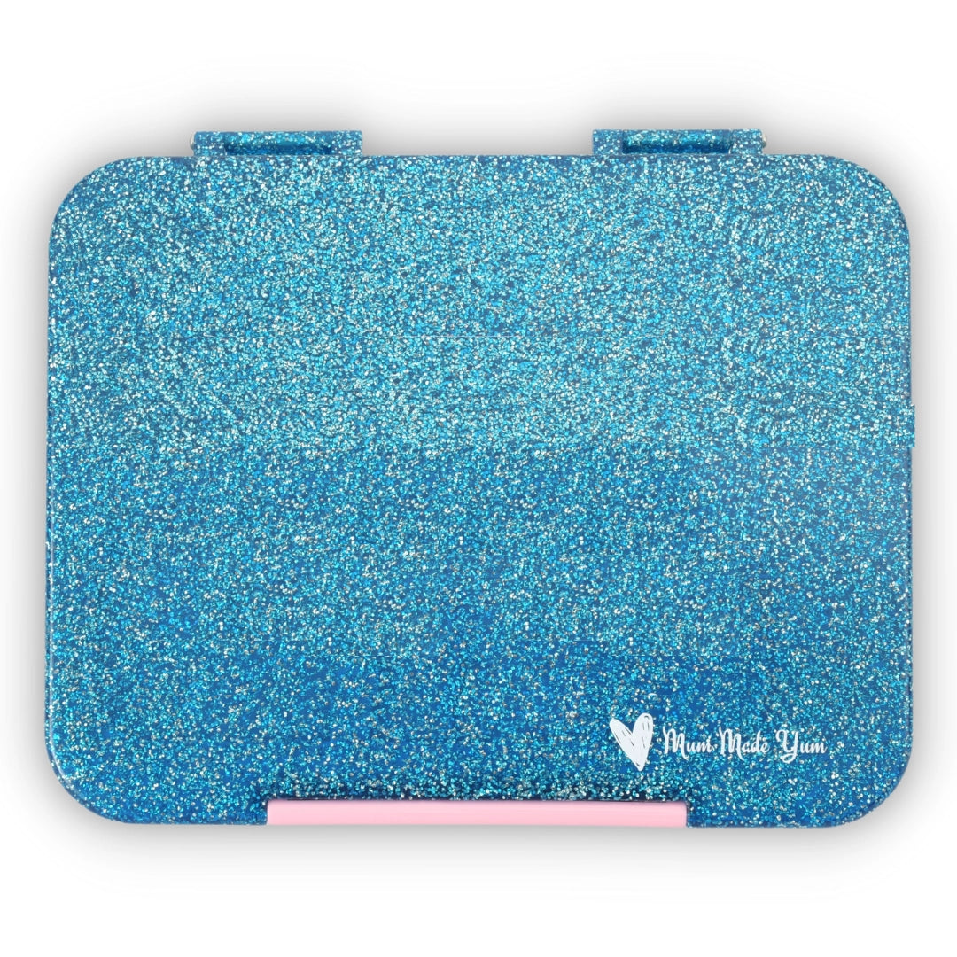 Mum Made Yum Large Bento Lunch Box - Blue Sparkle