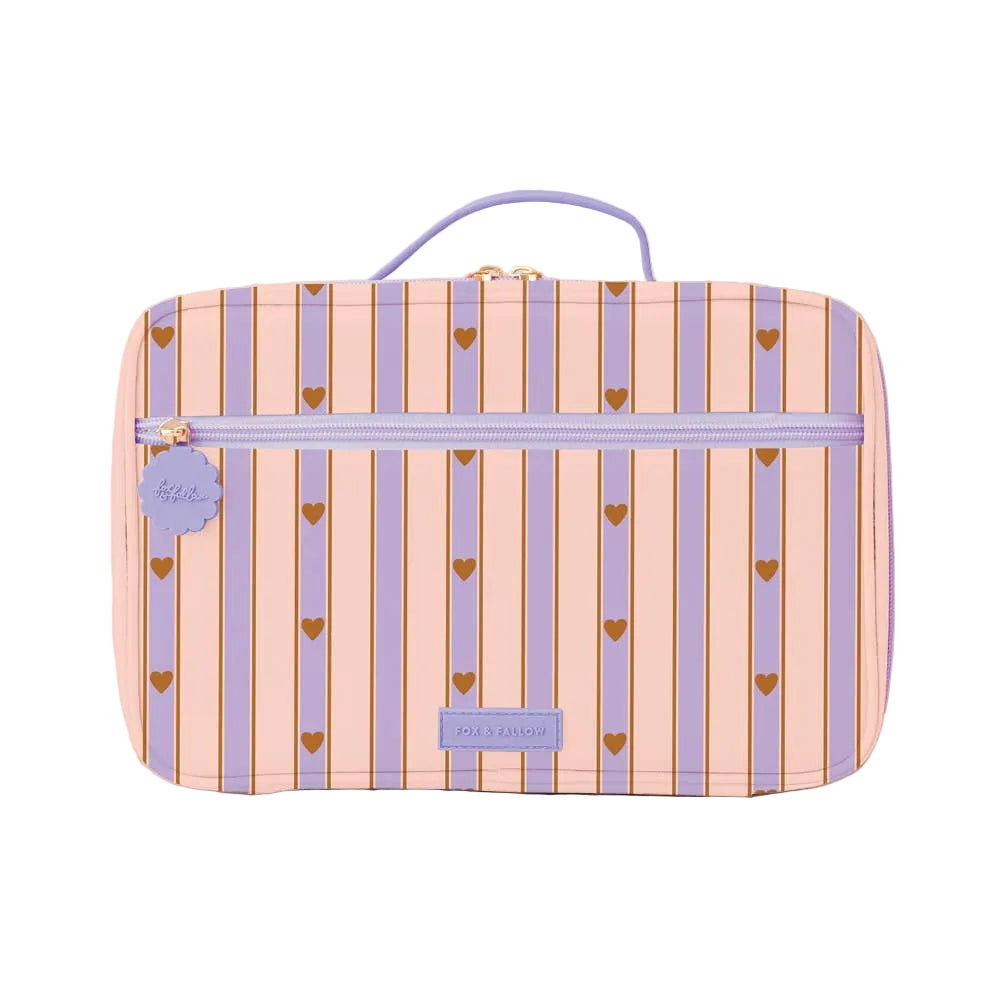 PRE-ORDER Fox & Fallow Insulated Lunch Bag - LARGE - Lilac Stripe