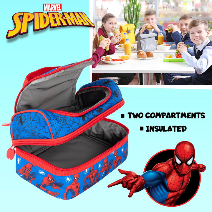 Dual Compartment Insulated Lunch Bag - Spiderman