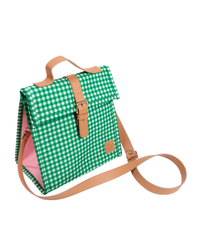 The Somewhere Co. Insulated Lunch Satchel - Green Gingham