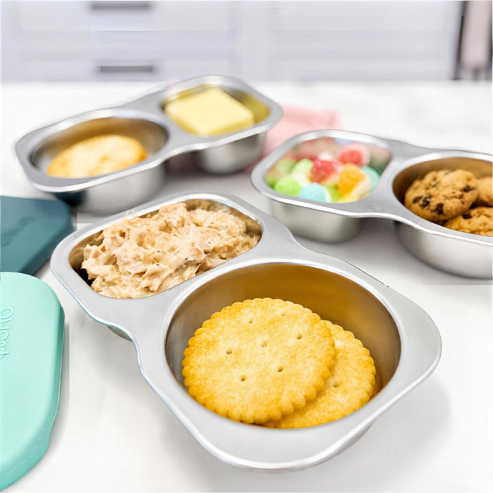 EverBento Stainless Steel DipDuo + Cutlery Bundle - Posie Pink