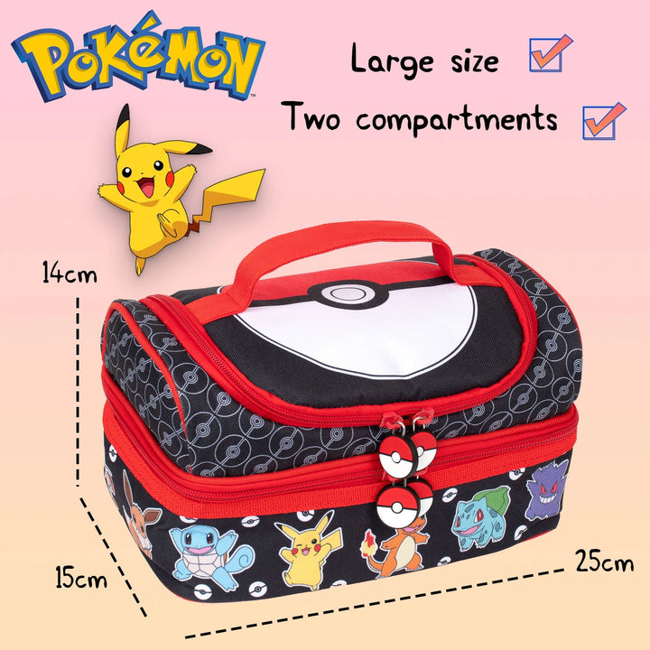 Dual Compartment Insulated Lunch Bag - Pokemon