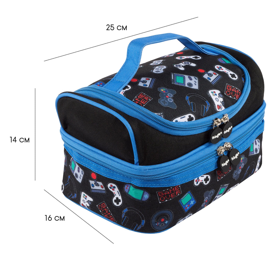 Dual Compartment Insulated Lunch Bag - Gamer