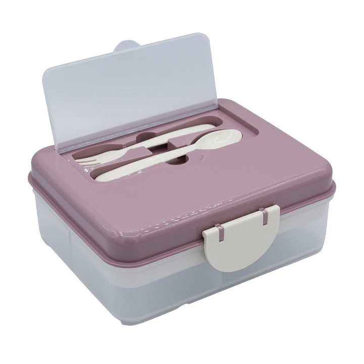 Melii Luxe Two Tier Bento Box with Utensils  - Pink