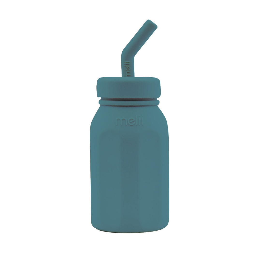 Melii Luxe Silicone Straw Bottle - Blue