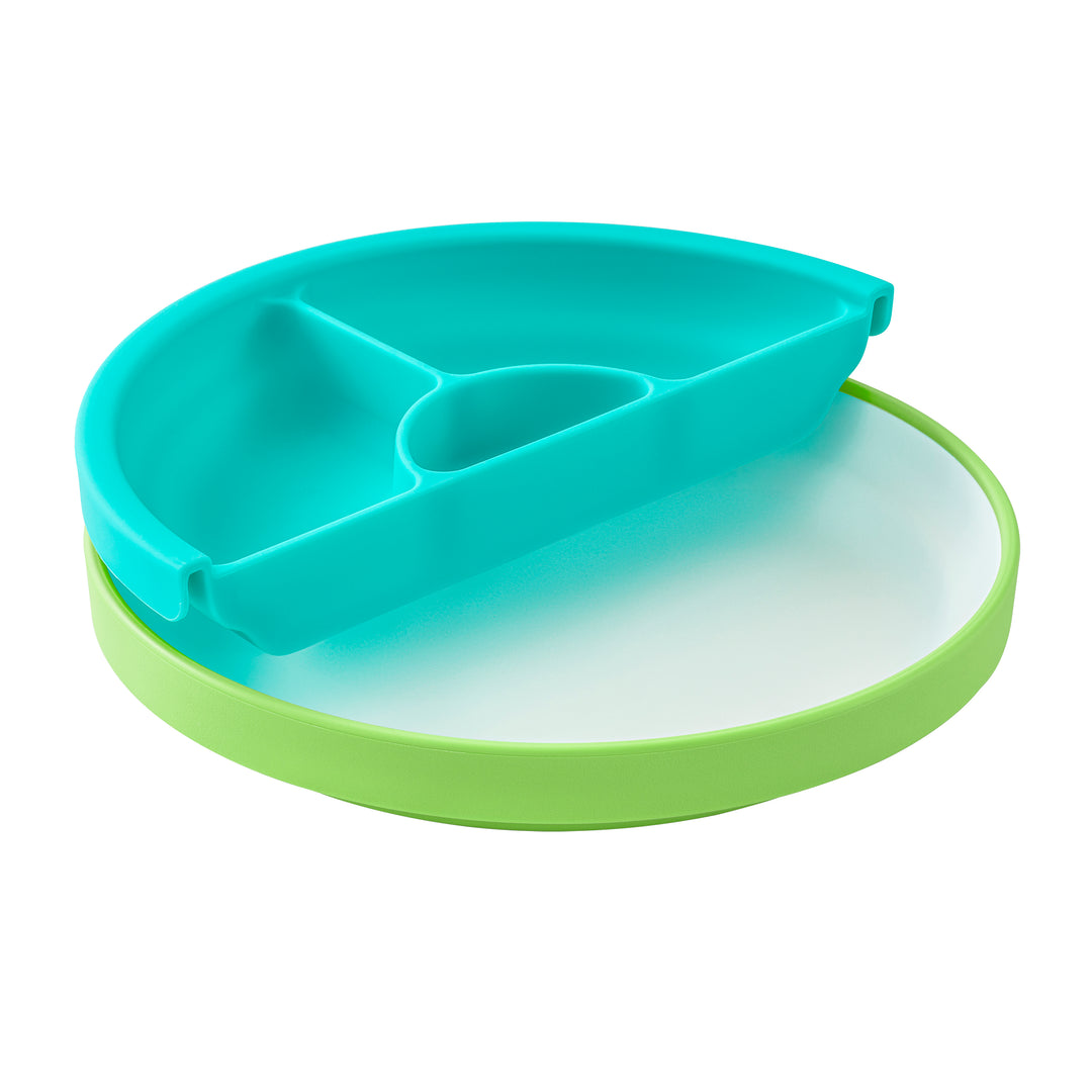 Omie Easy Scoop Plate With Divider - Green