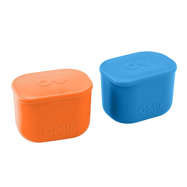 OmieBox UP Silicone Dip Container Set Of 2 - Blue/Orange