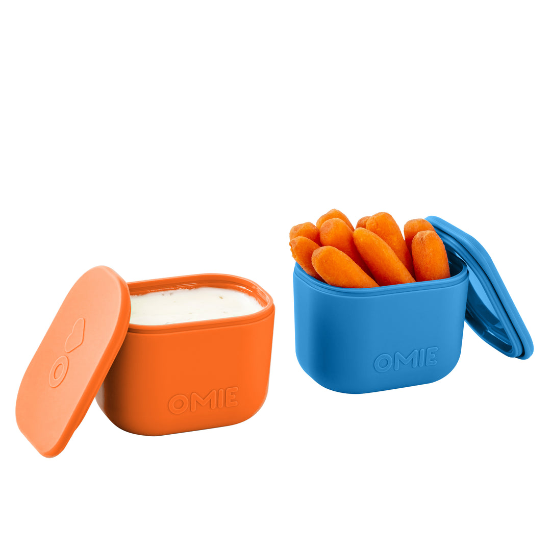 OmieBox UP Silicone Dip Container Set Of 2 - Blue/Orange