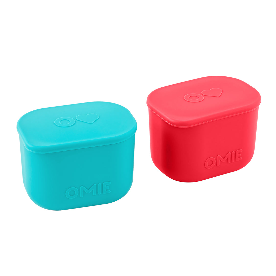 OmieBox UP Silicone Dip Container Set Of 2 - Pink/Teal