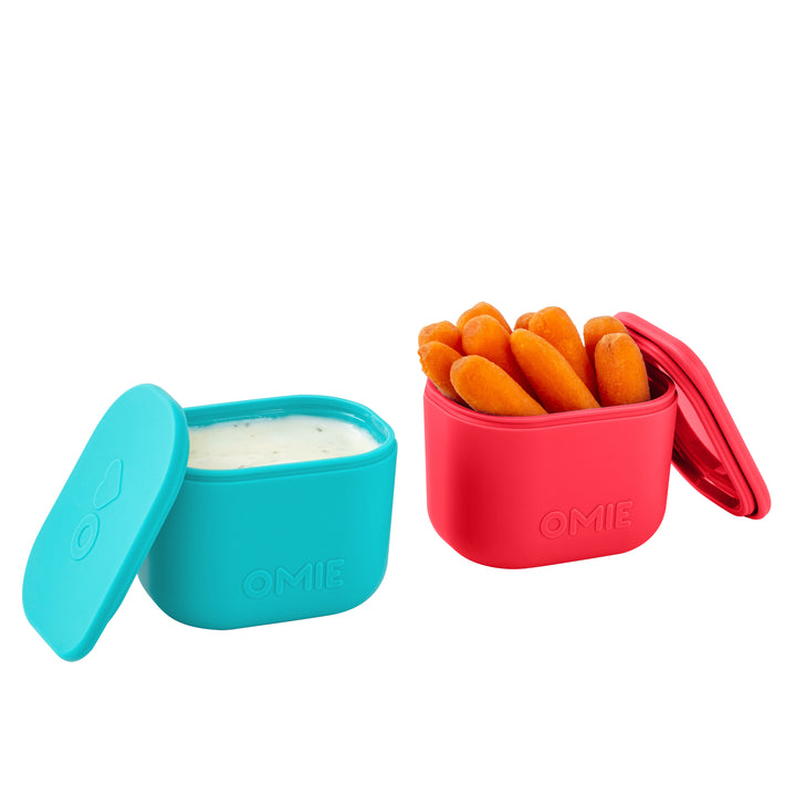 OmieBox UP Silicone Dip Container Set Of 2 - Pink/Teal