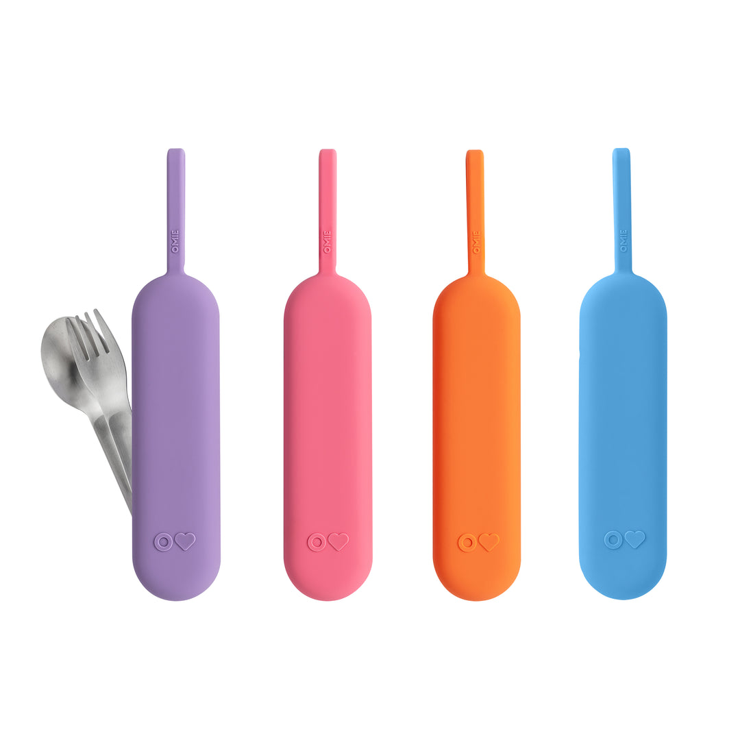 OmieBox UP Pod & Stainless Steel Cutlery Set - Blush