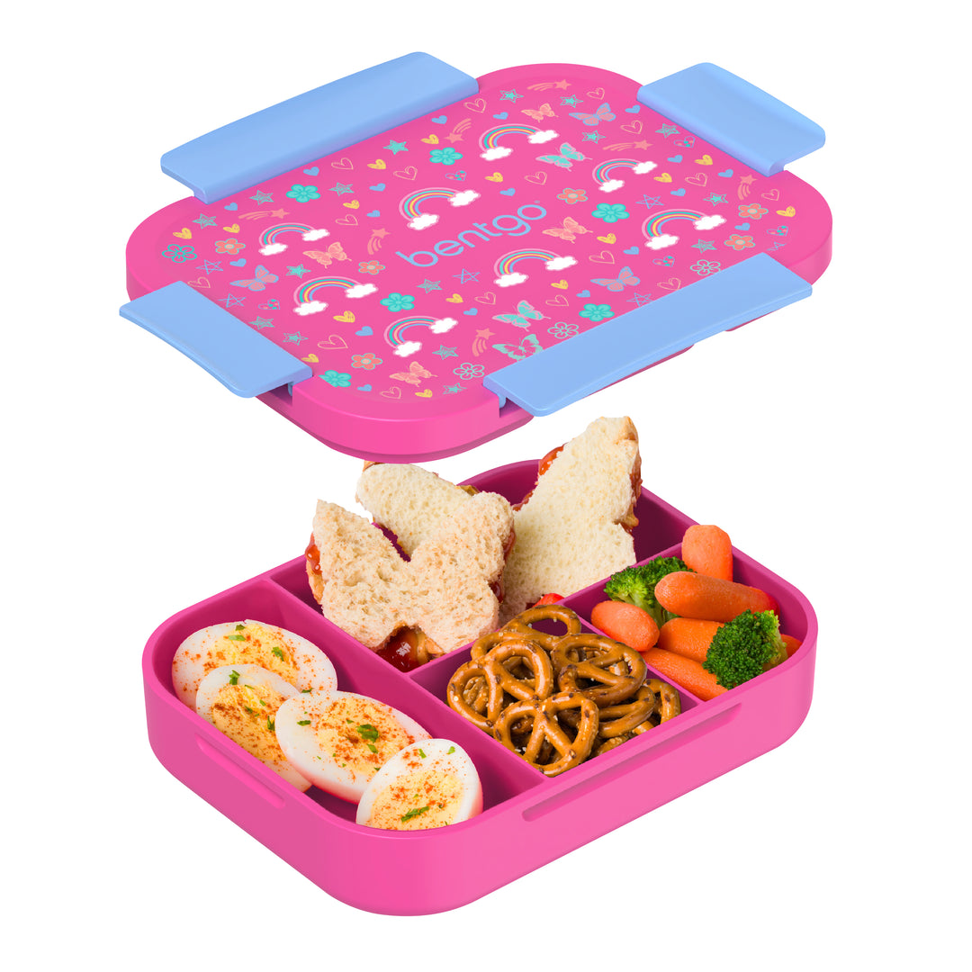 Bentgo Kids Snap & Go Lunch Box - Rainbows & Butterflies