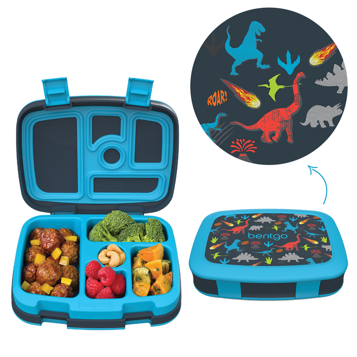 Bentgo Kids Lunchbox & Bag Bundle - Dinosaur - BONUS STIX!
