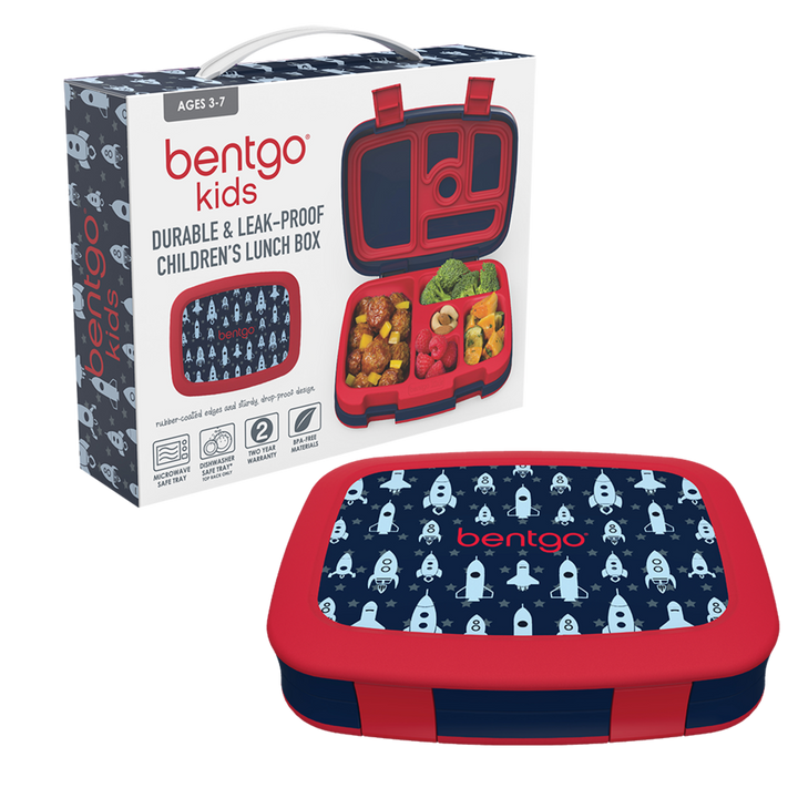 Bentgo Kids Lunchbox & Bag Bundle - Space Rockets - BONUS STIX!