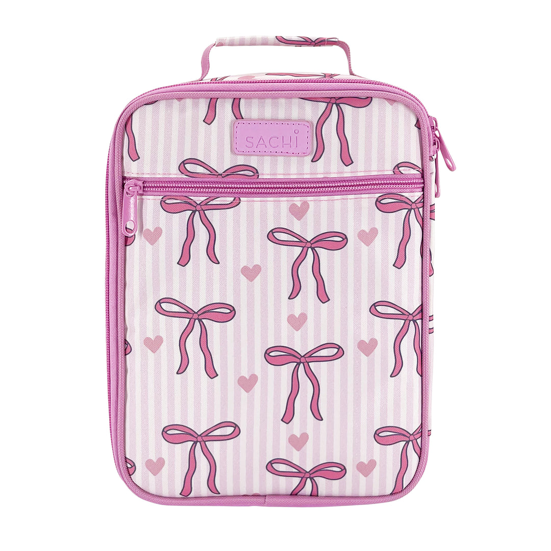 Sachi Insulated Lunch Bag - Bows & Hearts - FREE BOW KEYRING