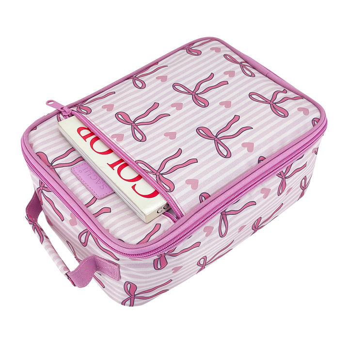 Sachi Insulated Lunch Bag - Bows & Hearts - FREE BOW KEYRING