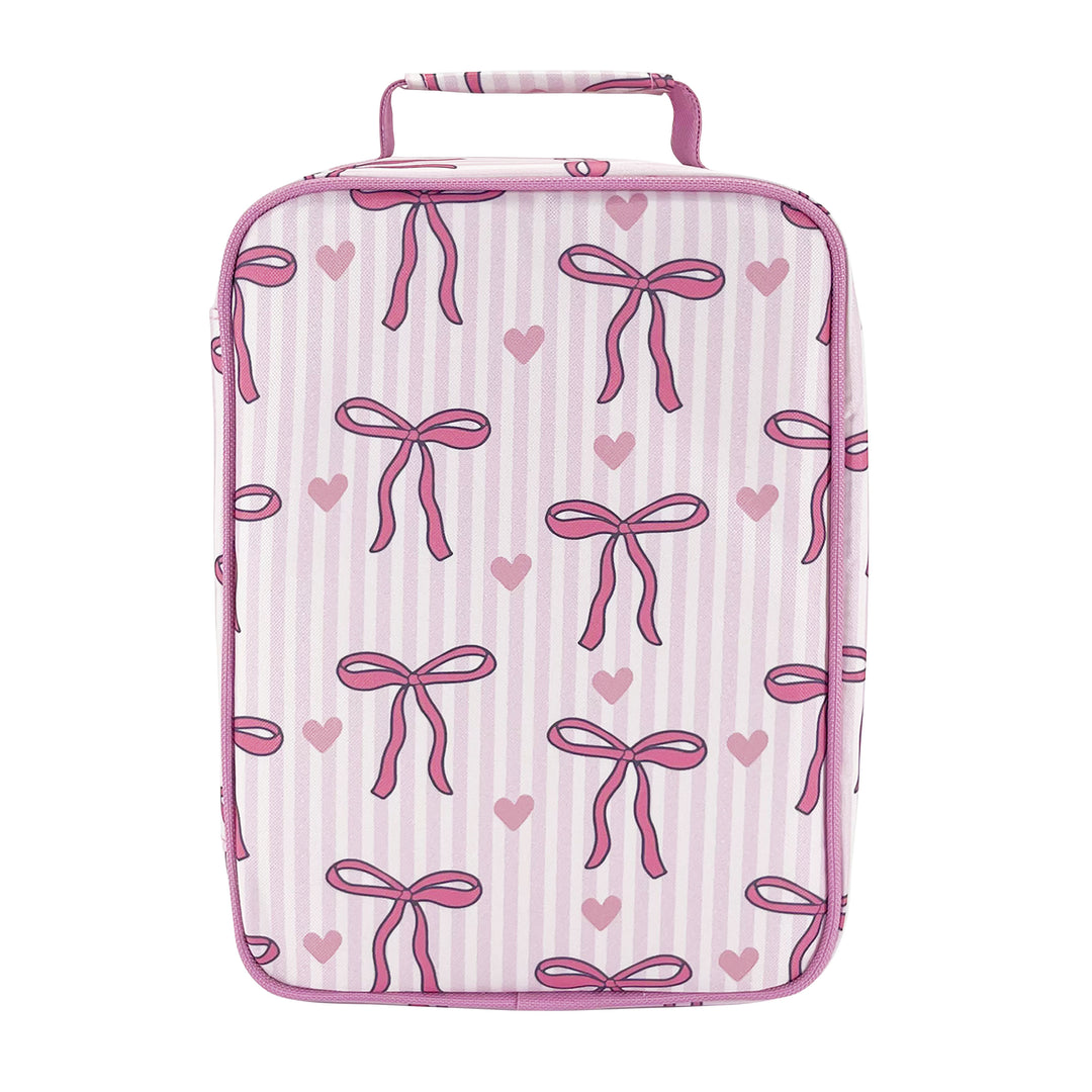 Sachi Insulated Lunch Bag - Bows & Hearts - FREE BOW KEYRING