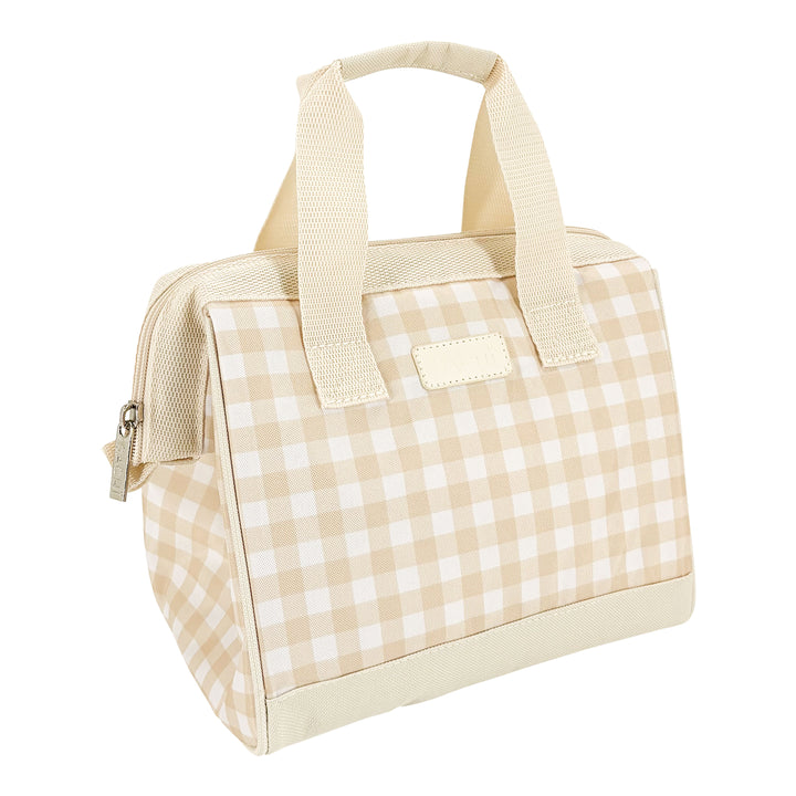 Sachi Insulated Lunch Tote - Beige Gingham