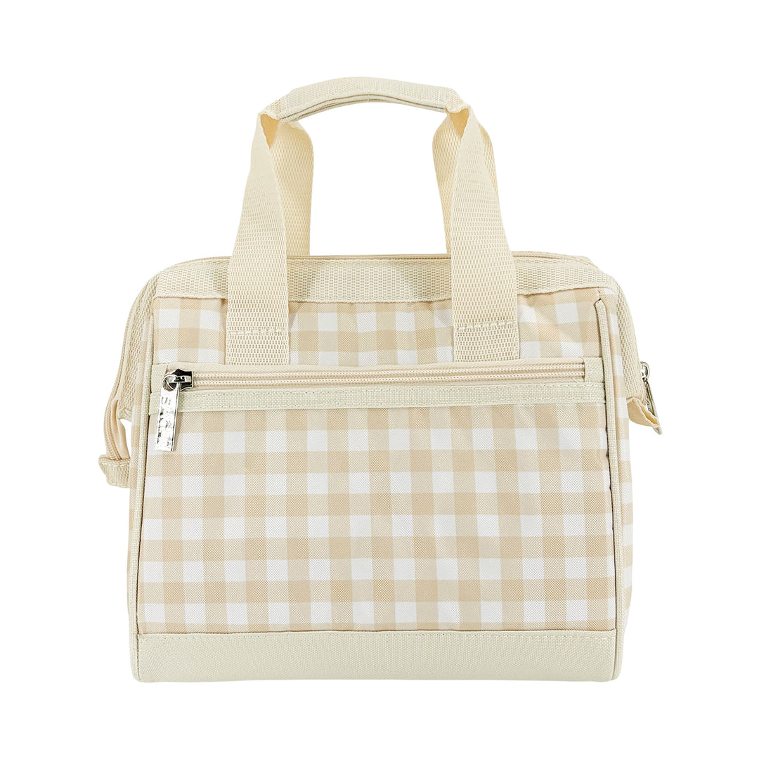 Sachi Insulated Lunch Tote - Beige Gingham