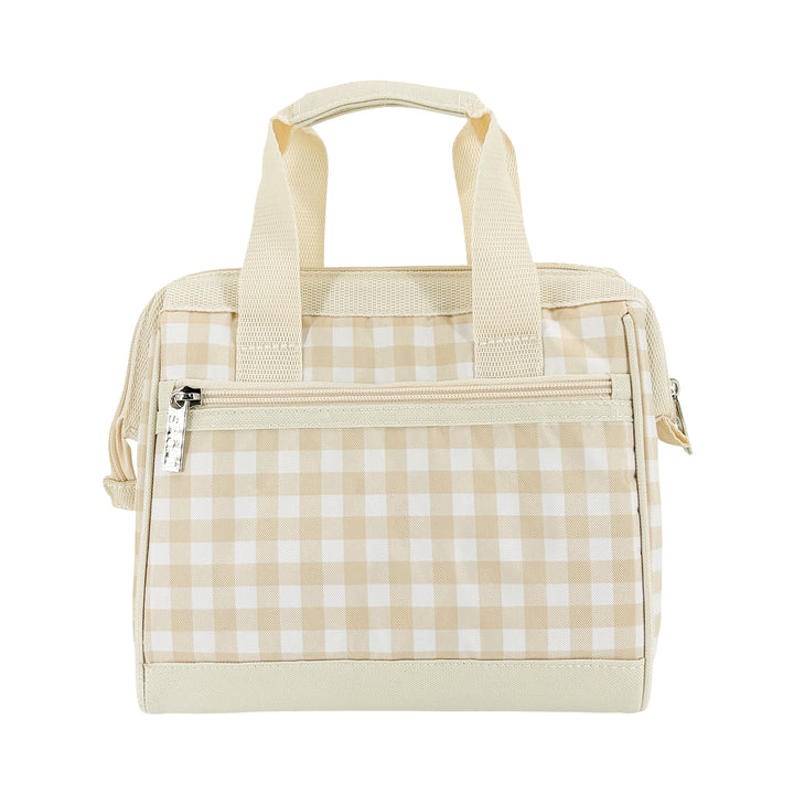 Sachi Insulated Lunch Tote - Beige Gingham