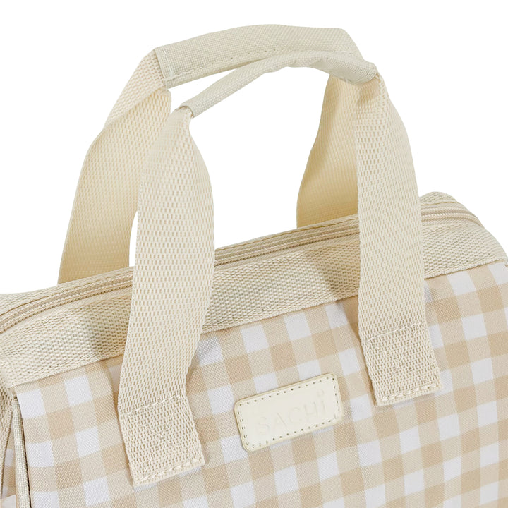 Sachi Insulated Lunch Tote - Beige Gingham