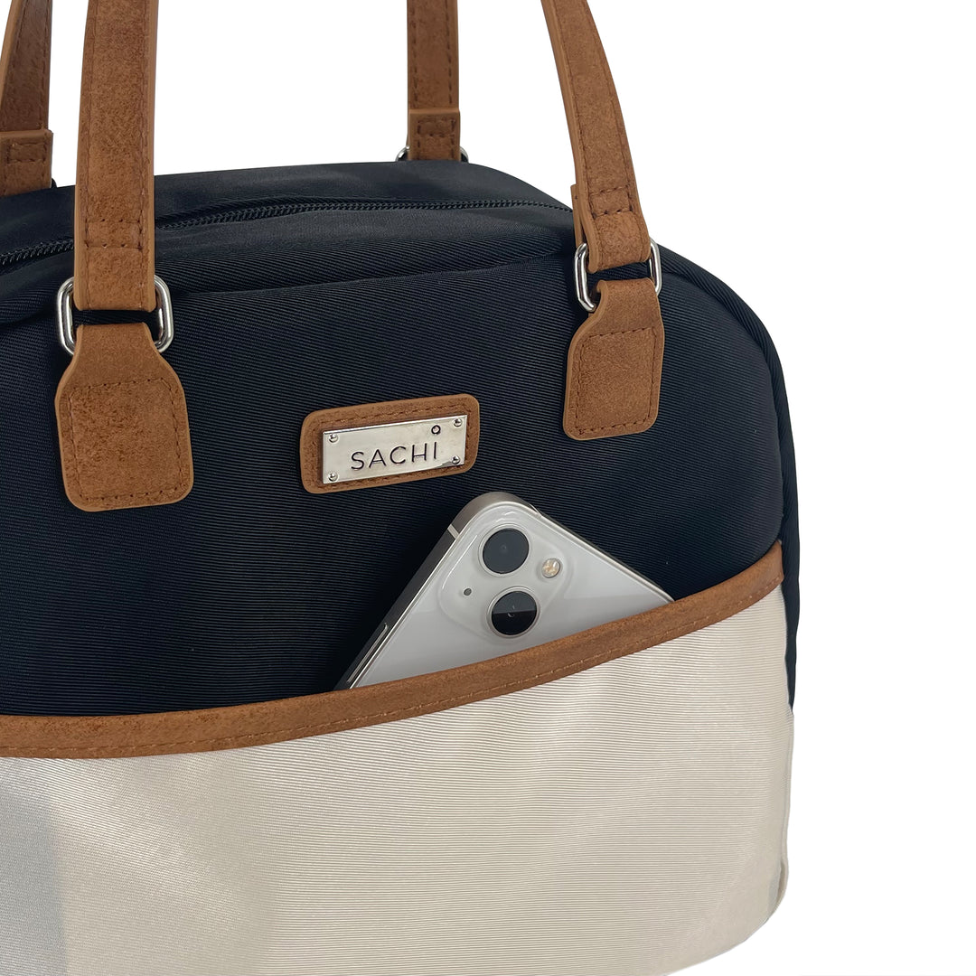 Sachi Insulated Cali Lunch Bag - Black & Cream