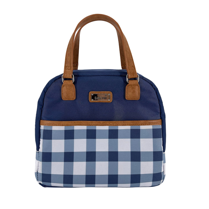 Sachi Insulated Cali Lunch Bag - Indigo Gingham