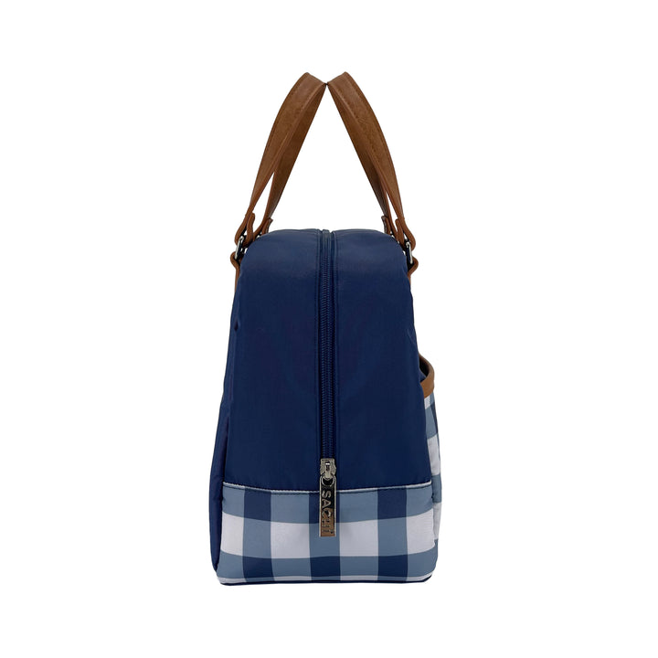 Sachi Insulated Cali Lunch Bag - Indigo Gingham