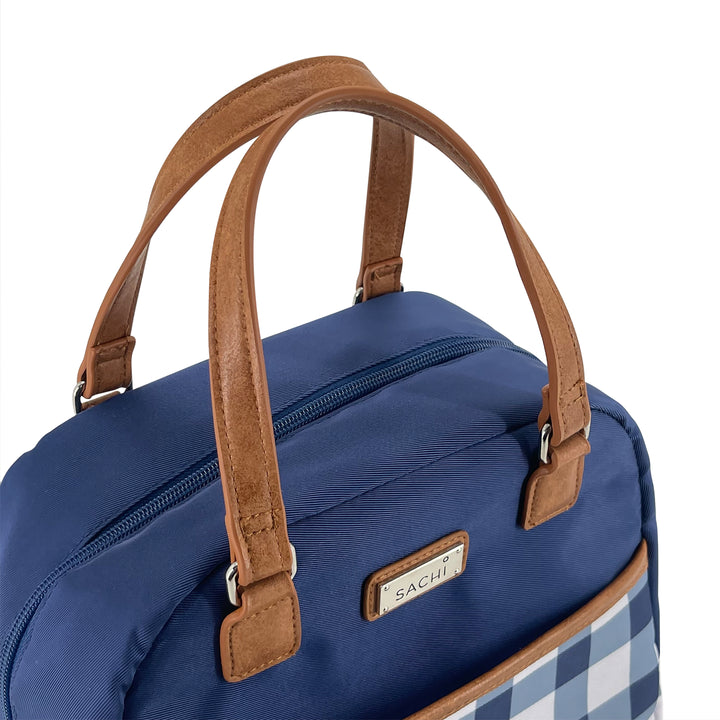 Sachi Insulated Cali Lunch Bag - Indigo Gingham